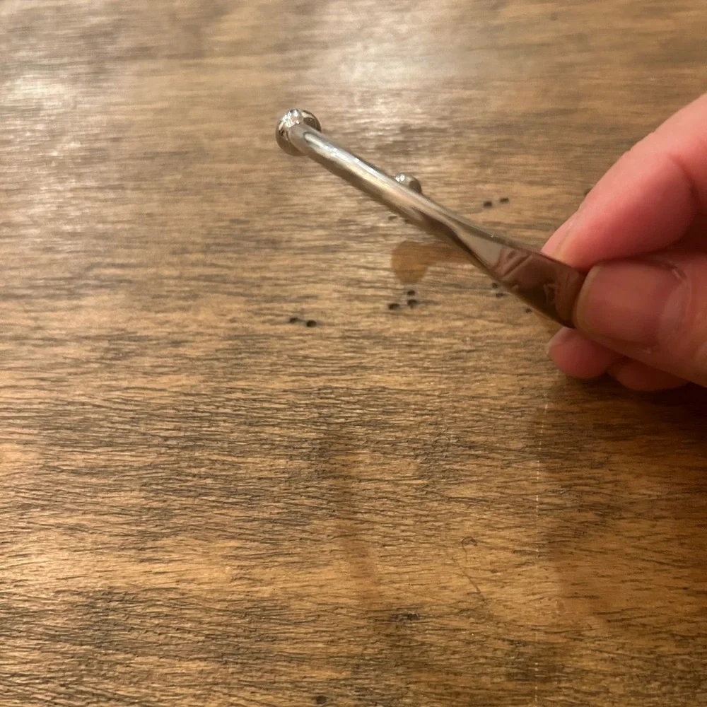 Louis Vuitton Silver Tone Monogram Jonc Cuff Bracelet M - Picture 6 of 17